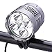 SecurityIng Waterproof 2500 Lumens 5X T6 LED Bicycle Light 3 Modes Headlamp Bright LED Bike Lamp Headlight with 8.4V Rechargeable Battery Pack and Charger for Outdoor Riding, Camping and Other Activites