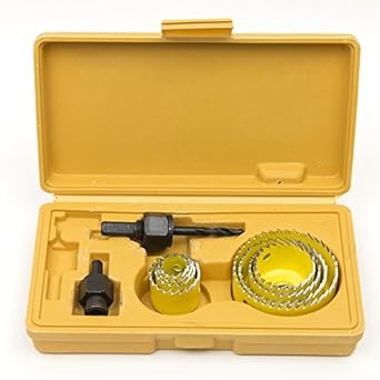 Generic 8pcs Steel Electricians Drilling Hole Saw Cutting Kit Opener Hole Saw Cutter with Mandrels Set with Case Alloy Drill Bit Cutter