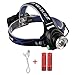 Snorda led flashlight, Rechargeable Headlamp 1800 lumens Headlight Flashlight 3 Modes with Adjustable Thick Head Strap for Camping Hiking Fishing BBQ Repairing Night Walking Morning Running. (Black)