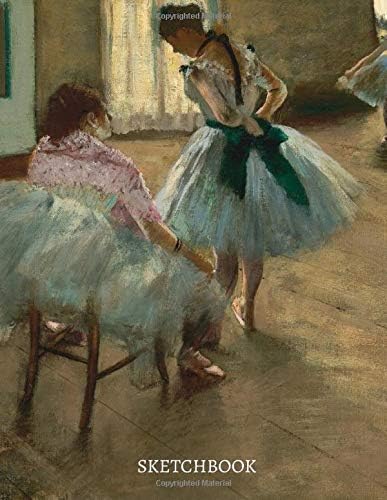 The Dance Lesson 1879 Edgar Degas Sketchbook: Premium Cover Notebook, Diary, for Doodling, Sketching, Typography, Calligraphy, Knitting Crocheting ... Extra Large 8.5 x 11 (Famous Masterpieces)