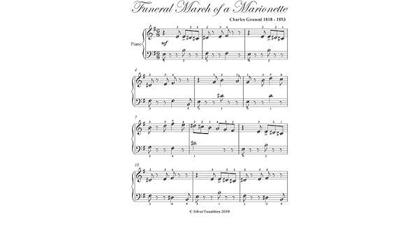 Funeral March Of A Marionette Gounod Easy Piano Sheet Music