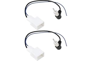 LT Easiyl 2Pcs Car Audio Stereo Aerial Antenna Elbow Adapter Cable Lead Compatible with Toyota Yaris Avensis Plug and Play St