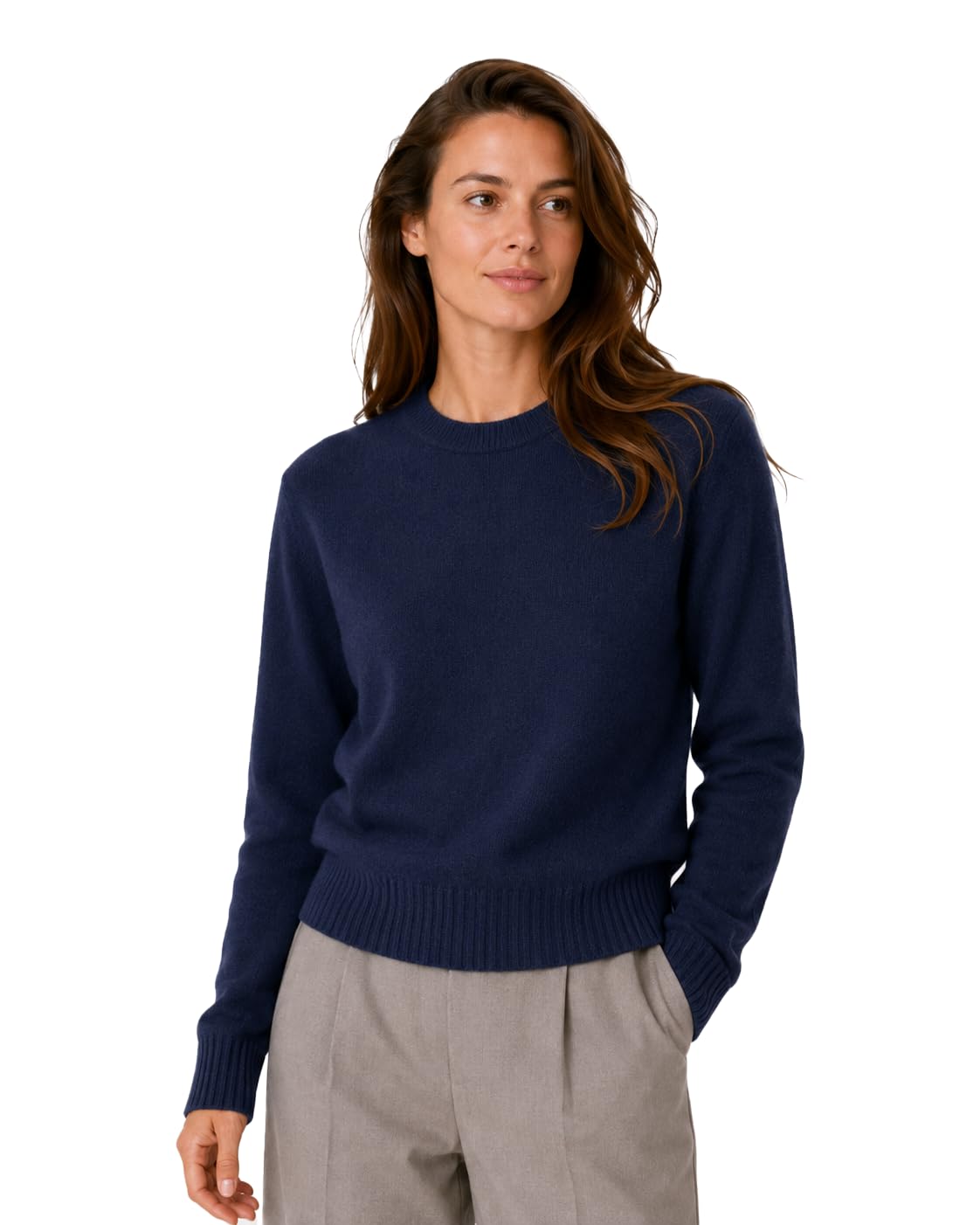 State Cashmere Women’s Essential Crewneck Sweater 100% Pure Cashmere Classic Long Sleeve Pullover