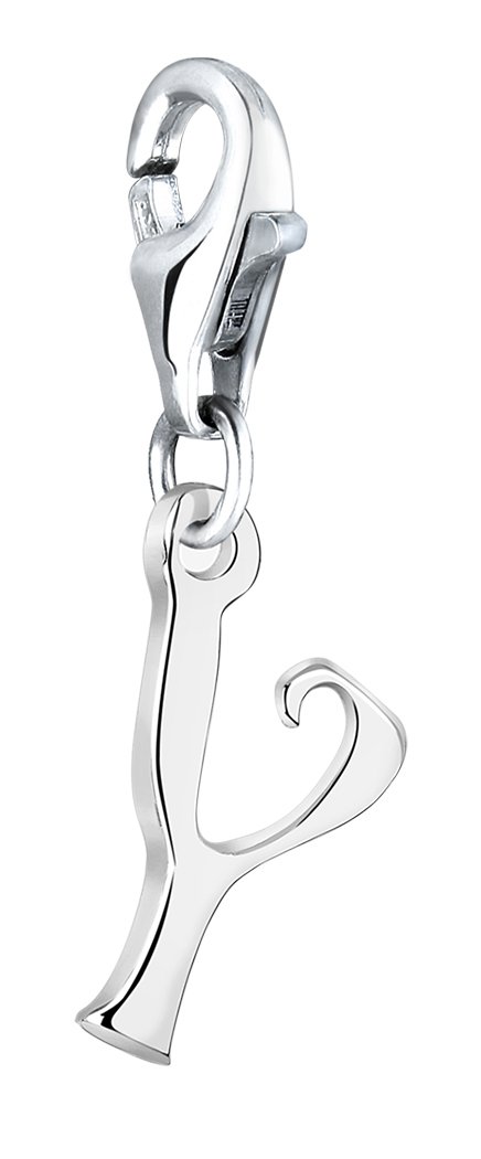 Nenalina Charm Letter Y Pendant, for All Brands of Charm Bracelets and Necklaces, Made of 925 Sterling Silver, 713254-000