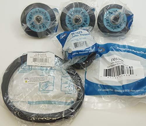 Supco Desamkit Dryer Repair Kit For Samsung Includes (4) Dc9716782A Dryer Support Rollers (1) Dc9300634A Idler Arm And (1) 6602001655 Belt