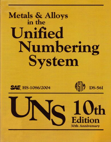 Metals & Alloys in the Unified Numbering System (UNS), 10th Edition