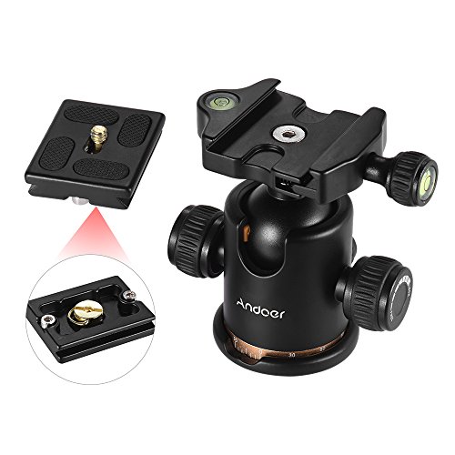 Andoer Tripod Ball Head, 360 Degree Rotating Panoramic Ball Head with