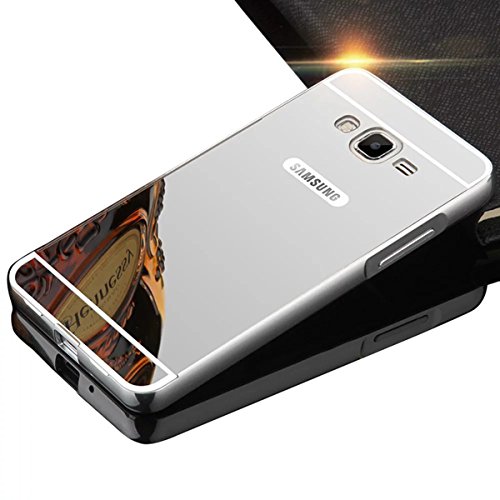 G530 Case ,DAMONDY Luxury Metal Air Aluminum Bumper Detachable + Mirror Hard Back Case 2 in 1 cover Ultra-Thin Frame Case For Samsung Galaxy Grand Prime G5308 G530H(Mirror_Silver )