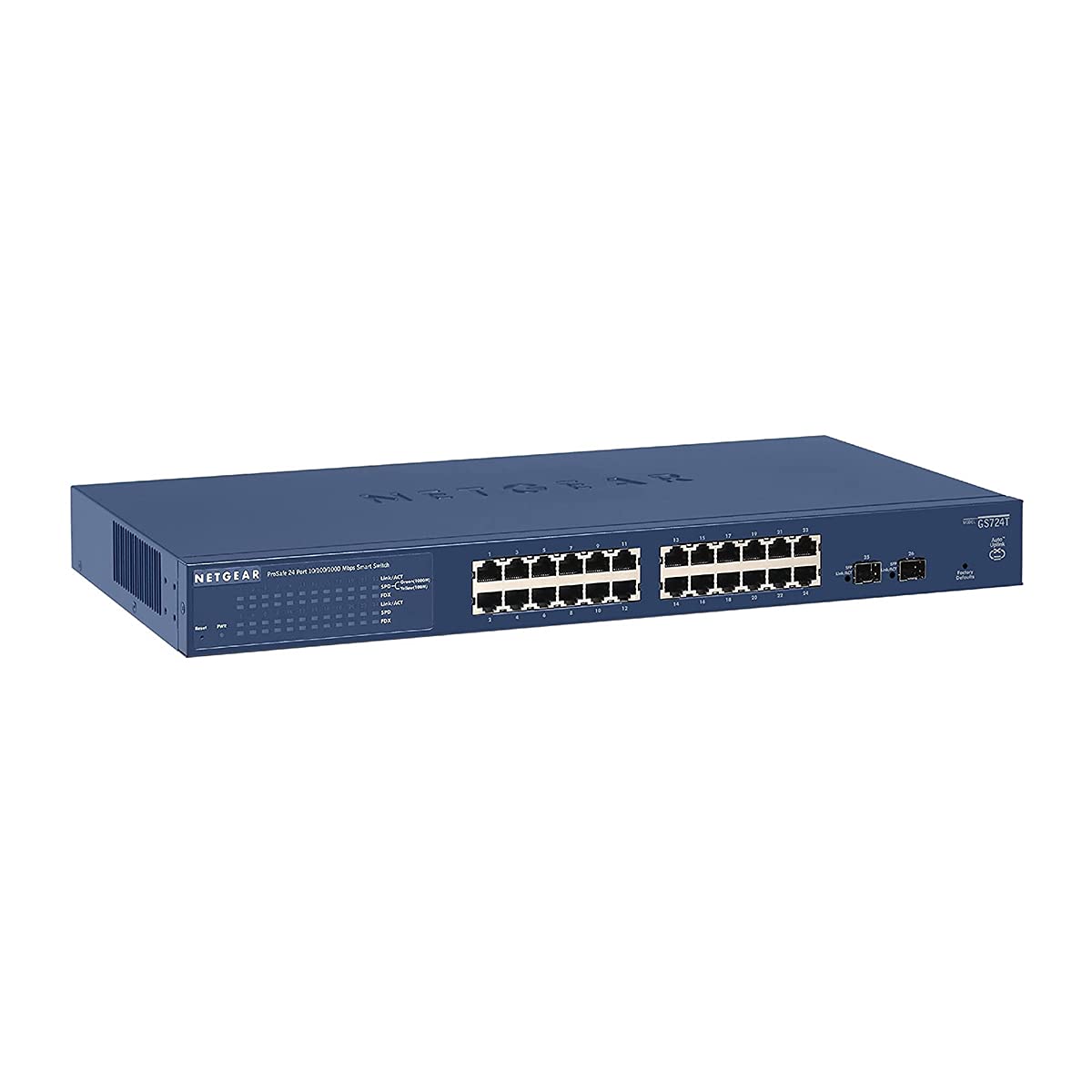 NETGEAR 26-Port Gigabit Ethernet Smart Switch (GS724Tv4) - Managed, with 24 x 1G, 2 x 1G SFP, Desktop or Rackmount, and Limited Lifetime Protection
