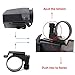 RioRand Waterproof 5V/2.1A Dual USB Output Motorcycle Handlebar Clamp Power Adapter Charger USB Charging System with DC 12V Car Cigarette Lighter Socket - Black