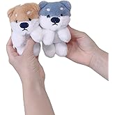 TVRTFQ 2 Pieces Cute Small Shiba Inu Dog Plush Keychains - Cure Squeaky Kawaii Animal Backpack Pendant Mini Car Keychain Birthday Gifts for Friend