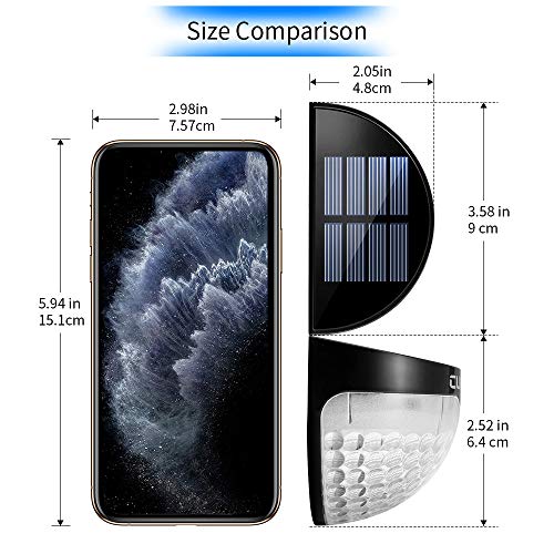 Fence Post Solar Lights CUKWILY Solar Deck Lights Wall Mount Solar Powered Lights Decorative Lighting 2 Packs Black