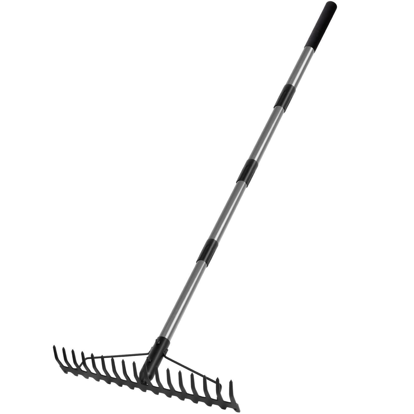 Photo 1 of Walensee 5.4FT Bow Rake Heavy Duty Garden Rake with Stainless Steel Handle, 17 Steel Tines Metal Head Rake Tool for Loosening Soil Gathering Leaf Leveling Lawn Farming Land Management Yarn Thatch Rake