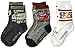 Disney Boys' Cars 3 Pack Crew Socks, Grey Assorted, Fits Sock Size 6-8.5; Fits Shoe Size 7.5-3.5