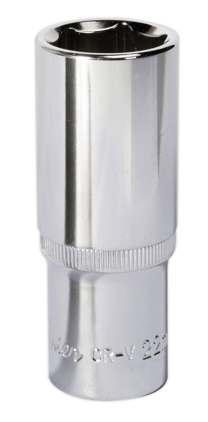 Sealey Sp1222D Walldrive Socket 22Mm Deep 1/2Sq Drive Fully Polished