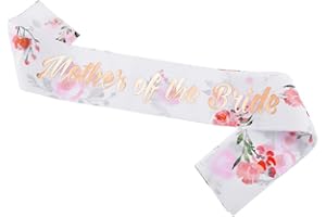 Mother of the Bride Sash for Wedding White Satin Mother of Bridal Sash with Floral Mom Wedding Party Sashes Mom of the Bride 