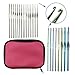 Ardour Van LAYOER Aluminum Steel Handle Crochet Hooks Knitting Needles Sets 24 pcs with Bag