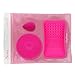 TailaiMei Makeup Brush Cleaning Mats, 1 Mini Makeup Brush Cleaner mat, 1 Cosmetic Brushes Cleaning Plate Portable Washing Tool and 1 Sponge Blender,Silicone Brush Scrubber for Face and Eye Brush(Pink)