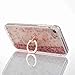 iPhone 6S Plus Case,iPhone 6 Plus Case,LEECO 3D Diamonds Liquid Glitter Hard Back TPU Frame with 360 Degree Rotating Ring Grip Kickstand Holder for iPhone 6 / 6S Plus 5.5 inch [Ring Diamonds] Pink
