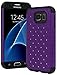 Bastex Galaxy S7 Case, Heavy Duty Slim Fit Hybrid Rubber Silicone Cover with Bling Rhinestone Premium Dual Shock Phone Case for Samsung Galaxy S7 (Purple)