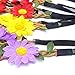 Honbay 5PCS Daisy Flower Headband Bohemian Flower Crown Floral Headband with Elastic Ribbon