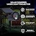 Night Stars Solar Powered Laser Light Projector | Outdoor Solar Christmas Light Projector | Red & Green Solar Laser Lights + Automatic On/Off Timer + Indoor AC Power Adapter