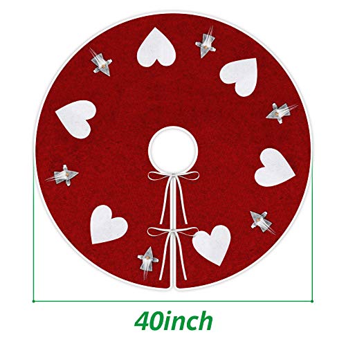 POPLAY Christmas Tree Skirt 40 inches Handmade Swedish Gnome Pattern for Holiday Decoations Xmas Tree Home Decor