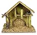 BANBERRY DESIGNS Nativity Creche - Nativity Stable Covered with Moss and Wood Chips - Wooden Creche
