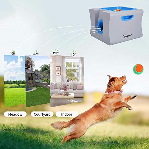 Dog Ball Launcher, iDog MIDI Rechargeable Automatic Pet Ball Thrower Interactive Ball Fetch Machine with 3 Balls