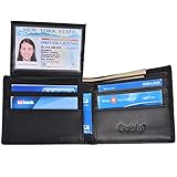Outrip Mens Genuine Leather Wallet RFID Blocking Flipout Bifold Trifold Wallet