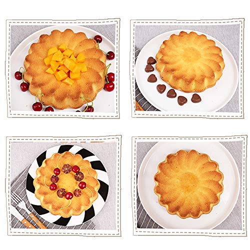 Silicone Large Cake Mold 23 CM/9 Inch Flower Shaped Round Nonstick Baking Pan Brownie/Cheesecake/Tart/Pie/Flan/Bread Baking Tray by EORTA for Birthday, Anniversary, Party, Random Color