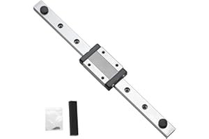HOCPKOT 200mm MGN12 Linear Rail Guide with MGN12H Stainless Steel Black Carriage Block for DIY 3D Printer and Machines(Type H,200 mm)