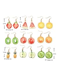 Creative Surtido de múltiples y modernos pendientes colgantes de frutas para mujeres y niñas
