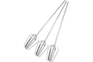 Mikinona 3pcs Electric Hand Mixer Beaters Stainless Steel Replacement Attachments Extended Shaft for Kitchen Baking and Mixin