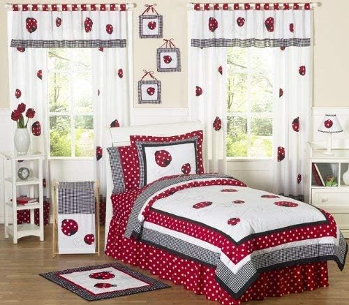 Amazon Com Sweet Jojo Designs 4 Piece Red And White Ladybug Polka