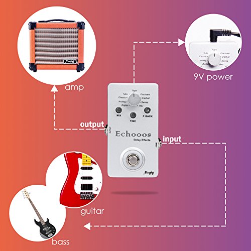 Mugig Electric Effects Pedal, Bass Guitar Effects Pedal, Multi-effects Pedal, Multieffects Processors with 9 Types True Bypass for Electric Guitar/Bass(Digital) - Thumbnail 3