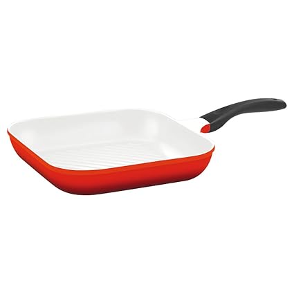 culinario Grillpfanne, 28 x 28 cm, rot, antihaft-cerathermplus-Beschichtung und induktionsgeeignet