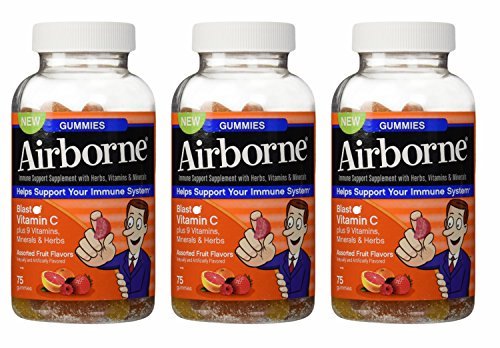 Airborne Gummies Blast of Vitamin C 75 Gummies (Pack of 3)