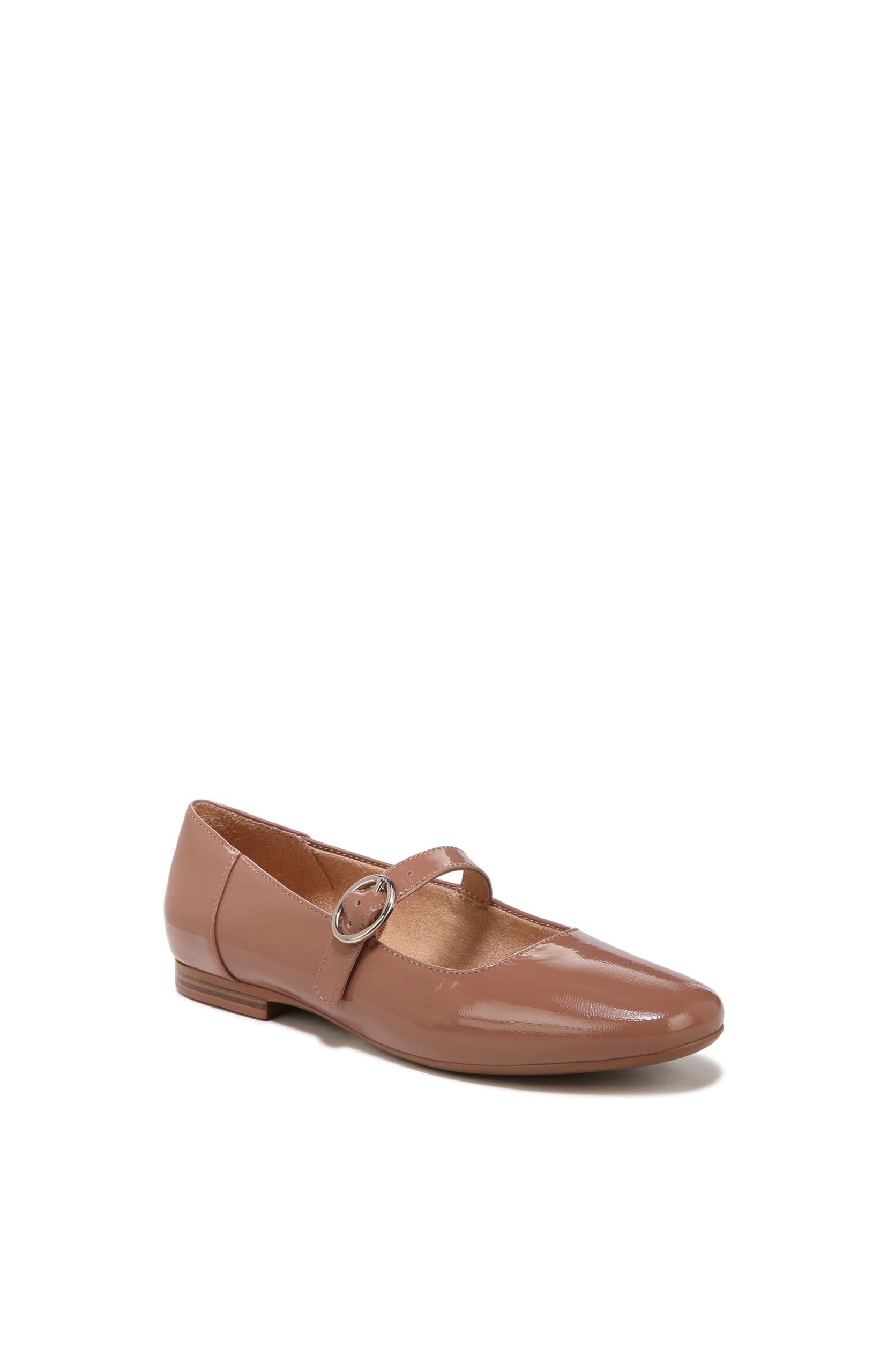 Naturalizer Womens Kelly Mary Jane Flat Hazelnut Brown Patent Leather 9.5 M