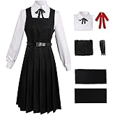 Wolancy Cosplay Costume School Outfit Uniform Dress Shirt Cloak Jacket Skirt Suit Set
