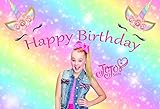 Eric 7x5ft JoJo Siwa Party Supplies Rainbow Unicorn Birthday Party Backdrop Flowers Baby Girl Photo Booth Background Photography Backdrops Cake Table Banner LF146
