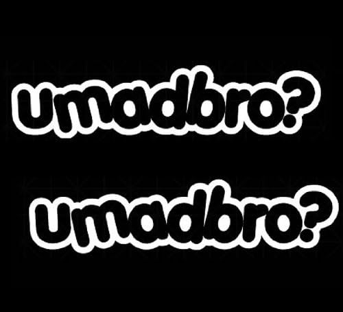 (Pack of 2) iJDMTOY Cool JDM UMADBRO? You Mad Brother? Die-Cut Decal Vinyl Stickers