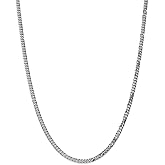 FB Jewels Solid 14K White Gold 3.9mm Flat Curb Chain Bracelet/Anklet