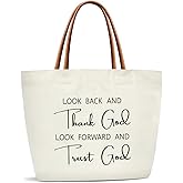 ZEDEV Canvas Tote Bag For Women, Thank God and Trust God Reusable Grocery Shoulder Bag Cute Tote Bags for Work Travel Gym, Christian Gifts for Halloween Christmas Beach Bags for Teacher Friends -34