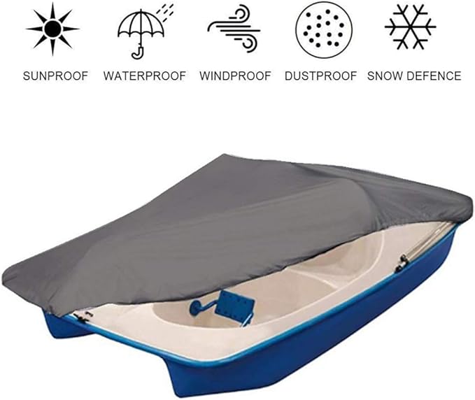 BODOGYSX Pedal Boat Cover, Tear Resistant 420D Silver