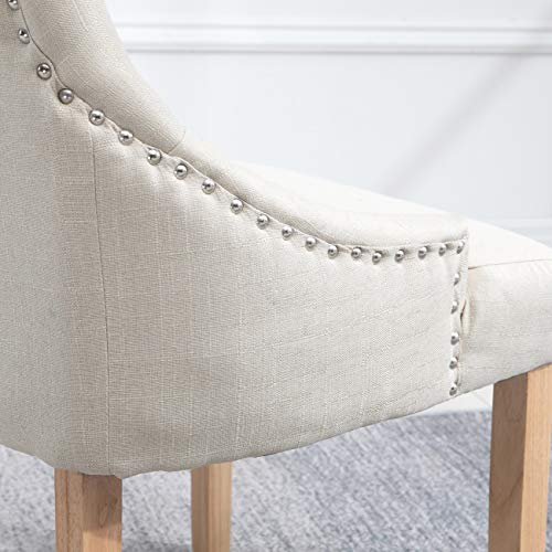 nozama Upholstered Dining Chairs Set of 4 Elegant Tufted Fabric Parsons