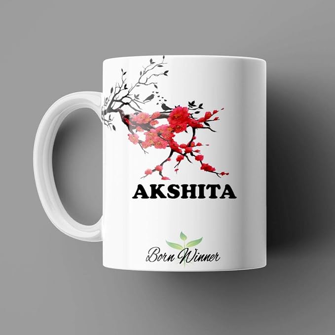 Buy Name Printed Akshita Name Mug for Coffee White Ceramic Mug (350) ml