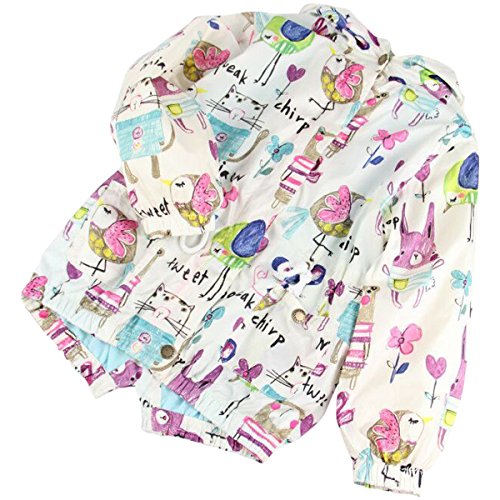 Jastore Baby Girl Cartoon Print Graffiti Coat Wind Hooded Jacket Full Sleeve Outerwear (3-4T)