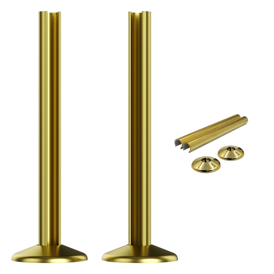 Towel Rail Radiator Pipe Covers & Collars In Gold *Just Snap It*