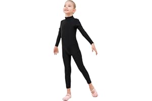 Genfirdom Girls Unitards Long Sleeve Full Body Leotard Kids Turtleneck Bodysuit for Dance Costume Gymnastics 3-12 Years